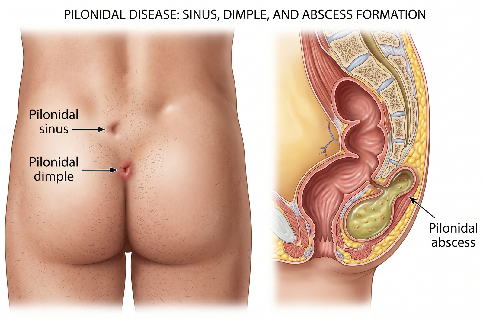 Pilonidal Sinus Anatomical Diagram
