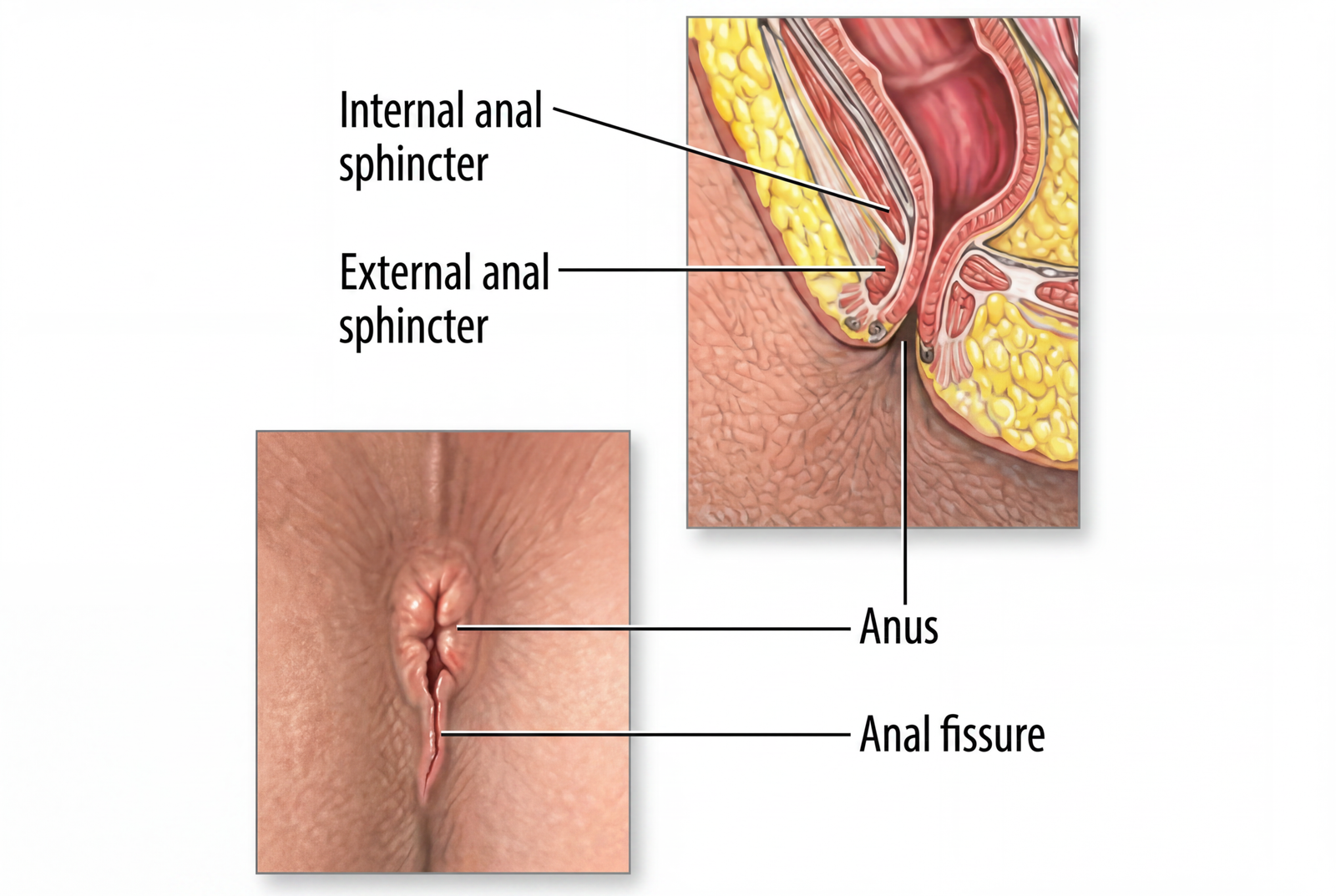 Anal Fissure Medical Diagram